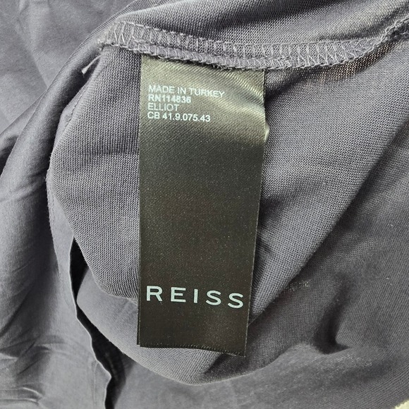 REISS Egyptian Cotton Men's Gray Short Sleeve Pocket Polo Shirt Size Large‎ - Picture 7 of 10